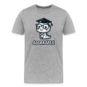Adorkable Grad: Too Cool for School! - Men's Premium Organic T-Shirt - heather grey - Front - Damien (186cm)