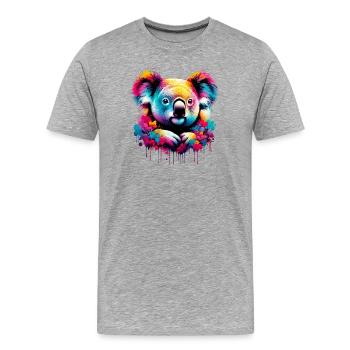Koala - Männer Premium Bio T-Shirt - Grau meliert - Vorne - Damien (186cm)