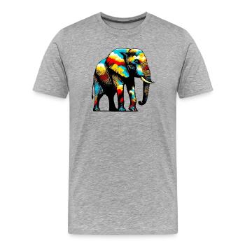 Éléphant - T-shirt bio Premium Homme - gris chiné - Devant - Damien (186cm)
