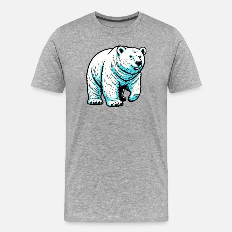 Eisbär - Männer Premium Bio T-Shirt - Grau meliert