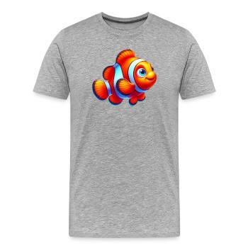 Poisson-clown - T-shirt bio Premium Homme - gris chiné - Devant - Damien (186cm)
