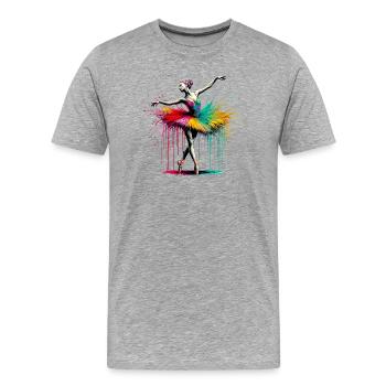 Ballet dancer with tutu - Men's Premium Organic T-Shirt - heather grey - Front - Damien (186cm)