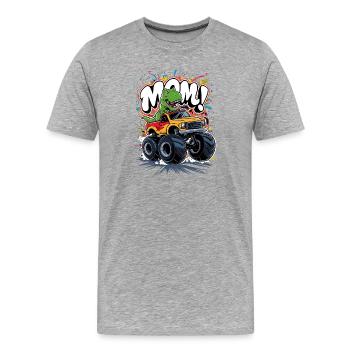 Dino Monster Truck Adventure - T-shirt bio Premium Homme - gris chiné - Devant - Damien (186cm)