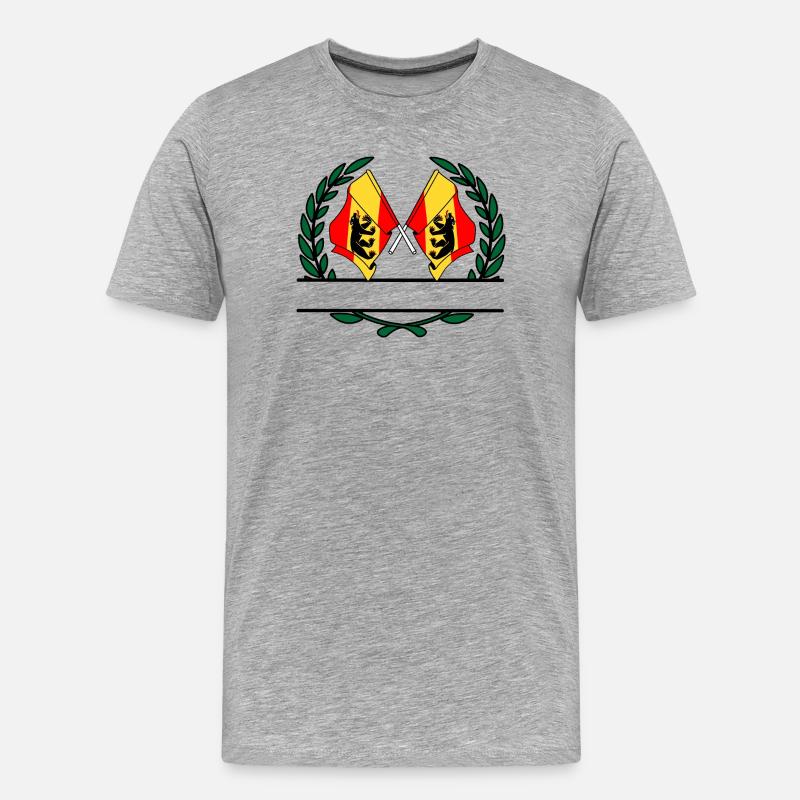 Fahnen Bern Schweiz Lorbeerkranz Banner - Männer Premium Bio T-Shirt - Grau meliert