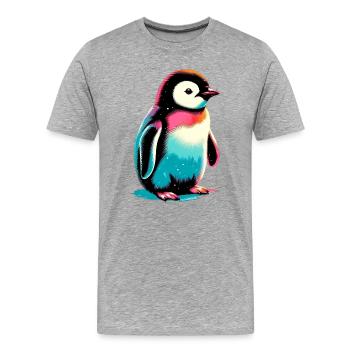 Pingouin - T-shirt bio Premium Homme - gris chiné - Devant - Damien (186cm)