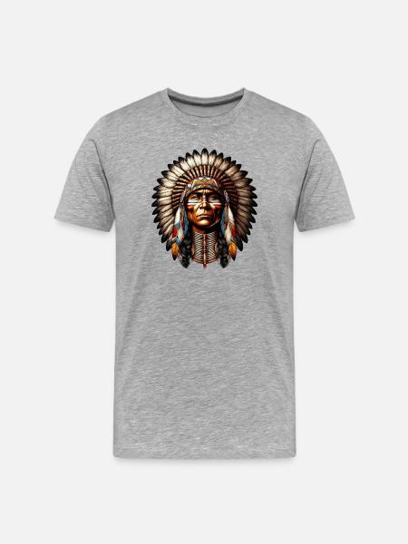 American Indian American - Men's Premium Organic T-Shirt - heather grey