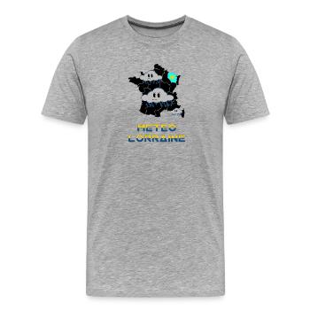Météo Lorraine - T-shirt bio Premium Homme - gris chiné - Devant - Damien (186cm)