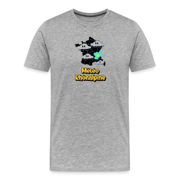 Météo Rhônalpine - T-shirt bio Premium Homme - gris chiné - Devant - Damien (186cm)