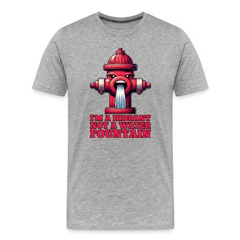 Ich bin ein Hydrant, kein Wasserbrunnen! - Männer Premium Bio T-Shirt - Grau meliert - Vorne - Damien (186cm)