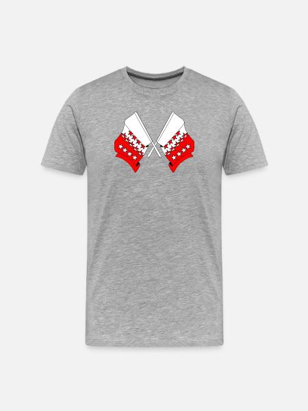 Two flags Valais Switzerland - Men's Premium Organic T-Shirt - heather grey