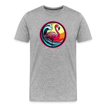 Flamant - T-shirt bio Premium Homme - gris chiné - Devant - Damien (186cm)