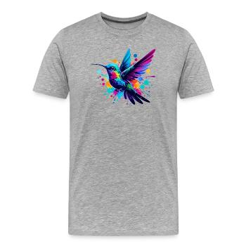 Kolibri - Männer Premium Bio T-Shirt - Grau meliert - Vorne - Damien (186cm)