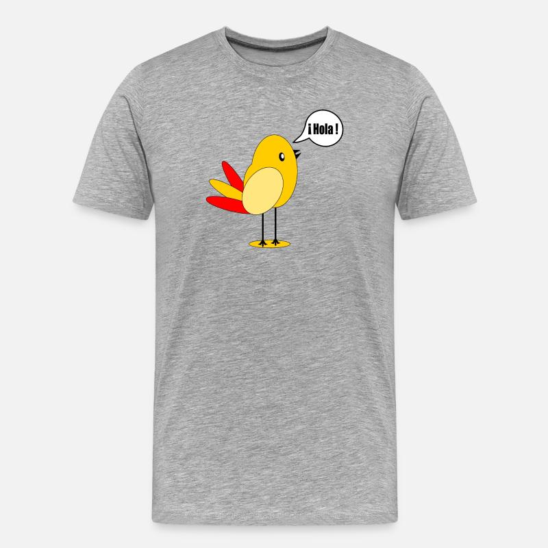 SPANIEN LÄNDERFAHNE SPANISCH VOGEL - Männer Premium Bio T-Shirt - Grau meliert