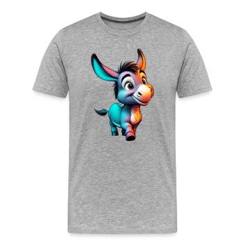 Esel Esel Schnuller Maultier - Männer Premium Bio T-Shirt - Grau meliert - Vorne - Damien (186cm)