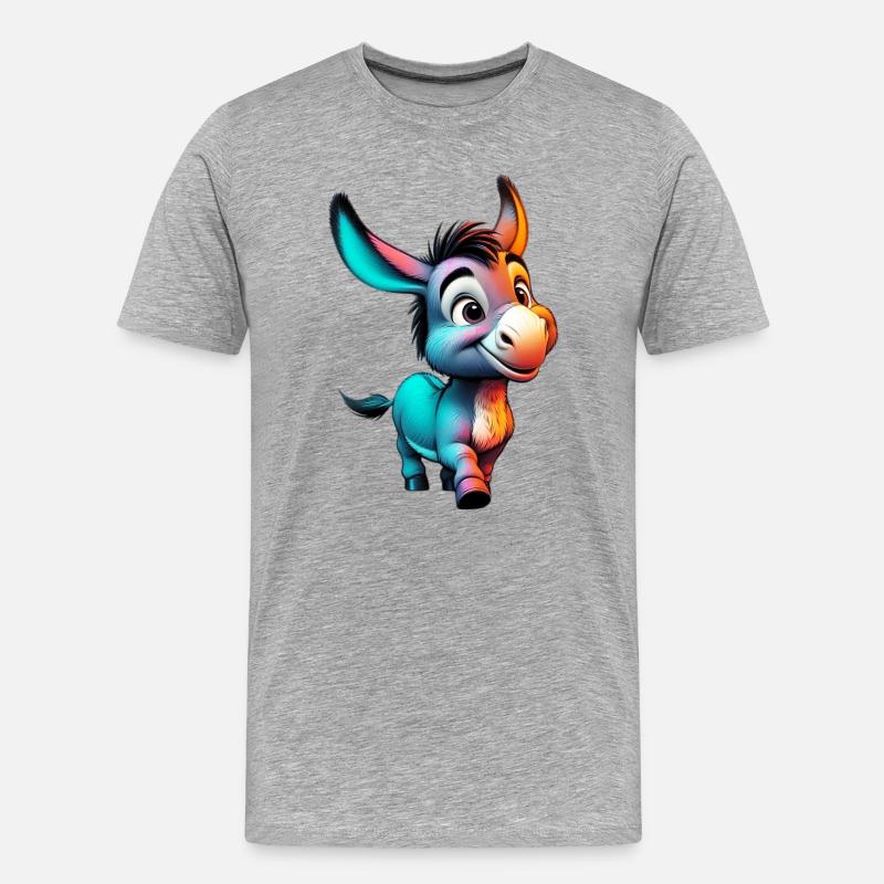 Esel Esel Schnuller Maultier - Männer Premium Bio T-Shirt - Grau meliert