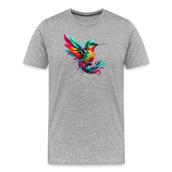 Hummingbird - Men's Premium Organic T-Shirt - heather grey - Front - Damien (186cm)