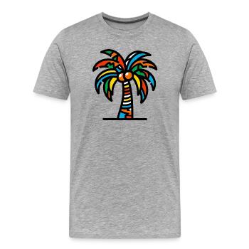 Palme - Männer Premium Bio T-Shirt - Grau meliert - Vorne - Damien (186cm)