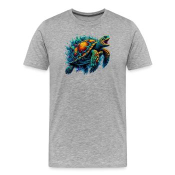Turtle - Men's Premium Organic T-Shirt - heather grey - Front - Damien (186cm)