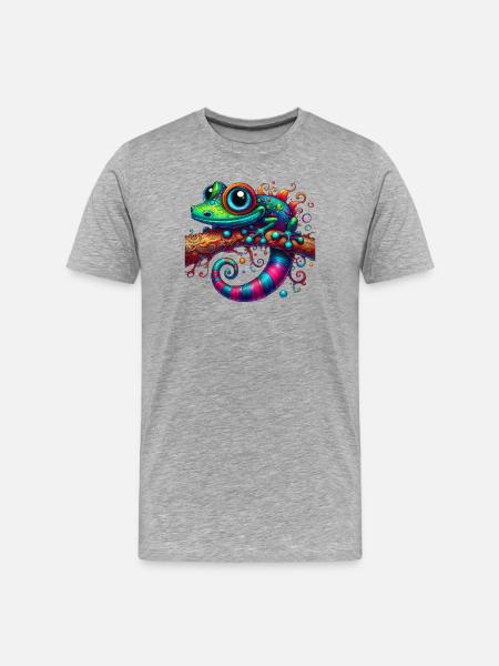 Gecko - Men's Premium Organic T-Shirt - heather grey