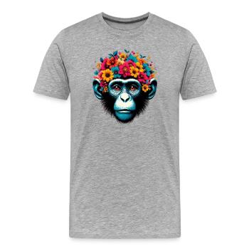Singe - T-shirt bio Premium Homme - gris chiné - Devant - Damien (186cm)