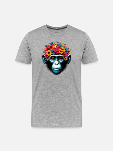 Monkey - Men's Premium Organic T-Shirt - heather grey
