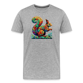 Écureuil - T-shirt bio Premium Homme - gris chiné - Devant - Damien (186cm)