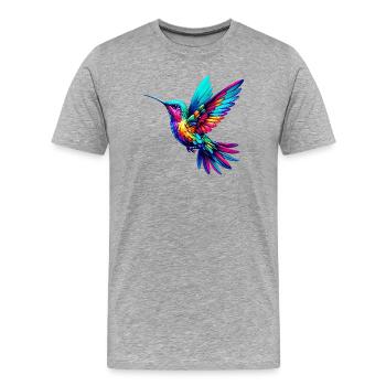 Colibri - T-shirt bio Premium Homme - gris chiné - Devant - Damien (186cm)