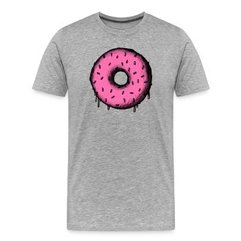 Delicious Donut Circle - Men's Premium Organic T-Shirt - heather grey - Front - Damien (186cm)
