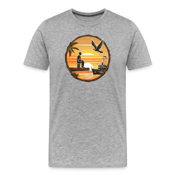 Paysage des Caraïbes - T-shirt bio Premium Homme - gris chiné - Devant - Damien (186cm)