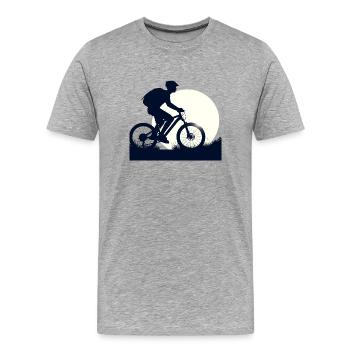 Eco Bike at Night Silhouette - Men's Premium Organic T-Shirt - heather grey - Front - Damien (186cm)
