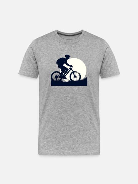 Eco Bike at Night Silhouette - Men's Premium Organic T-Shirt - heather grey