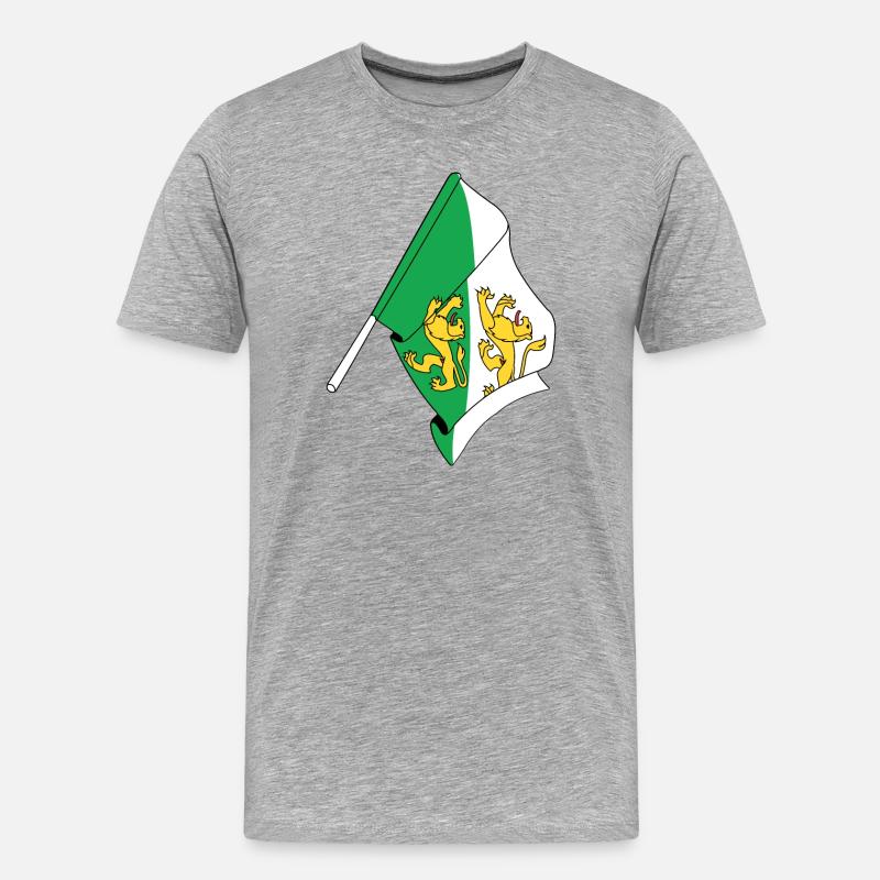 Flagge: Thurgau, Schweiz - Männer Premium Bio T-Shirt - Grau meliert