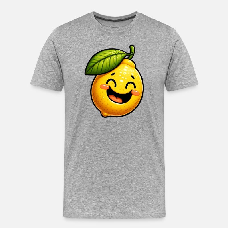 Zitrone Zitronen - Männer Premium Bio T-Shirt - Grau meliert