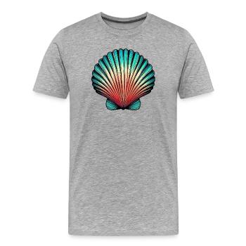 Muschel - Männer Premium Bio T-Shirt - Grau meliert - Vorne - Damien (186cm)