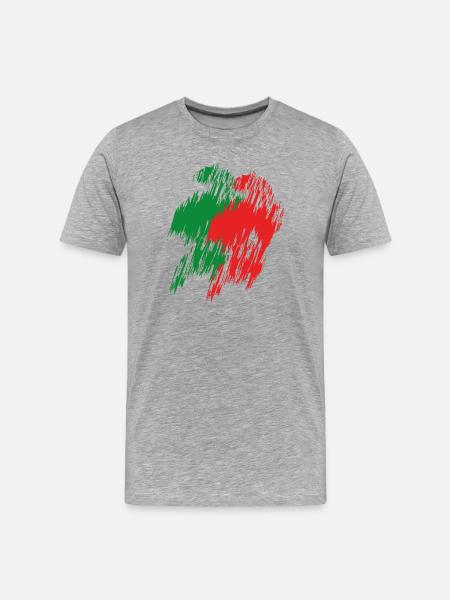 Abstrakt, komplementaer Farben, Pinselstrukturen - Männer Premium Bio T-Shirt - Grau meliert