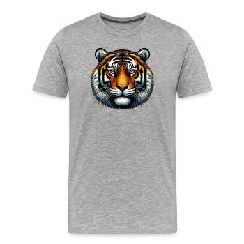 Tigre - T-shirt bio Premium Homme - gris chiné - Devant - Damien (186cm)