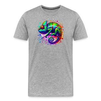 Chameleon - Men's Premium Organic T-Shirt - heather grey - Front - Damien (186cm)