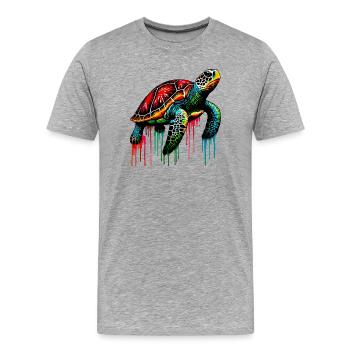 Turtle - Men's Premium Organic T-Shirt - heather grey - Front - Damien (186cm)