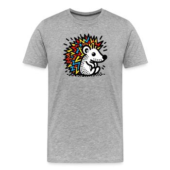 Hedgehog - Men's Premium Organic T-Shirt - heather grey - Front - Damien (186cm)