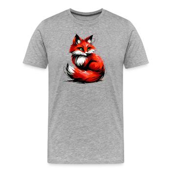 Fox - Men's Premium Organic T-Shirt - heather grey - Front - Damien (186cm)