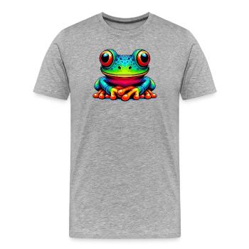 Frog - Men's Premium Organic T-Shirt - heather grey - Front - Damien (186cm)