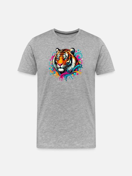 Tigre - T-shirt bio Premium Homme - gris chiné