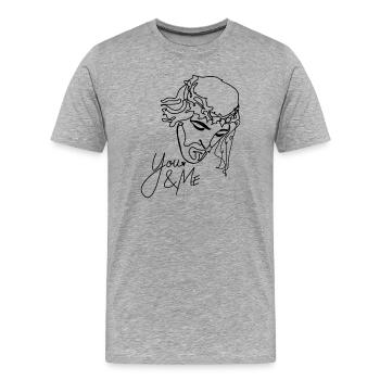 Jésus - T-shirt bio Premium Homme - gris chiné - Devant - Damien (186cm)