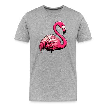 Flamingo - Männer Premium Bio T-Shirt - Grau meliert - Vorne - Damien (186cm)