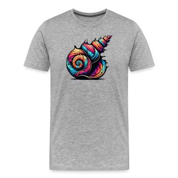 Muschel - Männer Premium Bio T-Shirt - Grau meliert - Vorne - Damien (186cm)