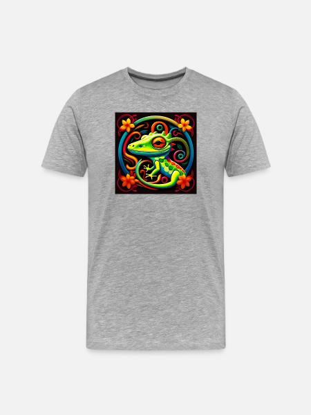 Gecko - T-shirt bio Premium Homme - gris chiné