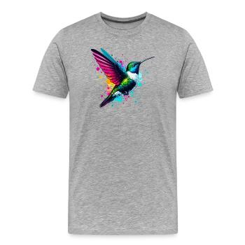 Colibri - T-shirt bio Premium Homme - gris chiné - Devant - Damien (186cm)