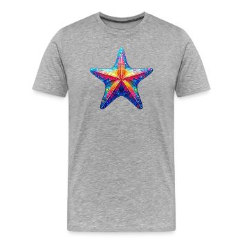 Étoile de mer - T-shirt bio Premium Homme - gris chiné - Devant - Damien (186cm)