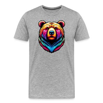 Ours - T-shirt bio Premium Homme - gris chiné - Devant - Damien (186cm)