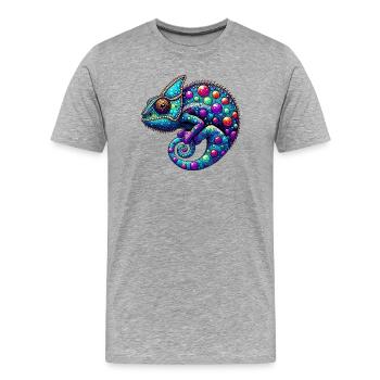 Caméléon - T-shirt bio Premium Homme - gris chiné - Devant - Damien (186cm)